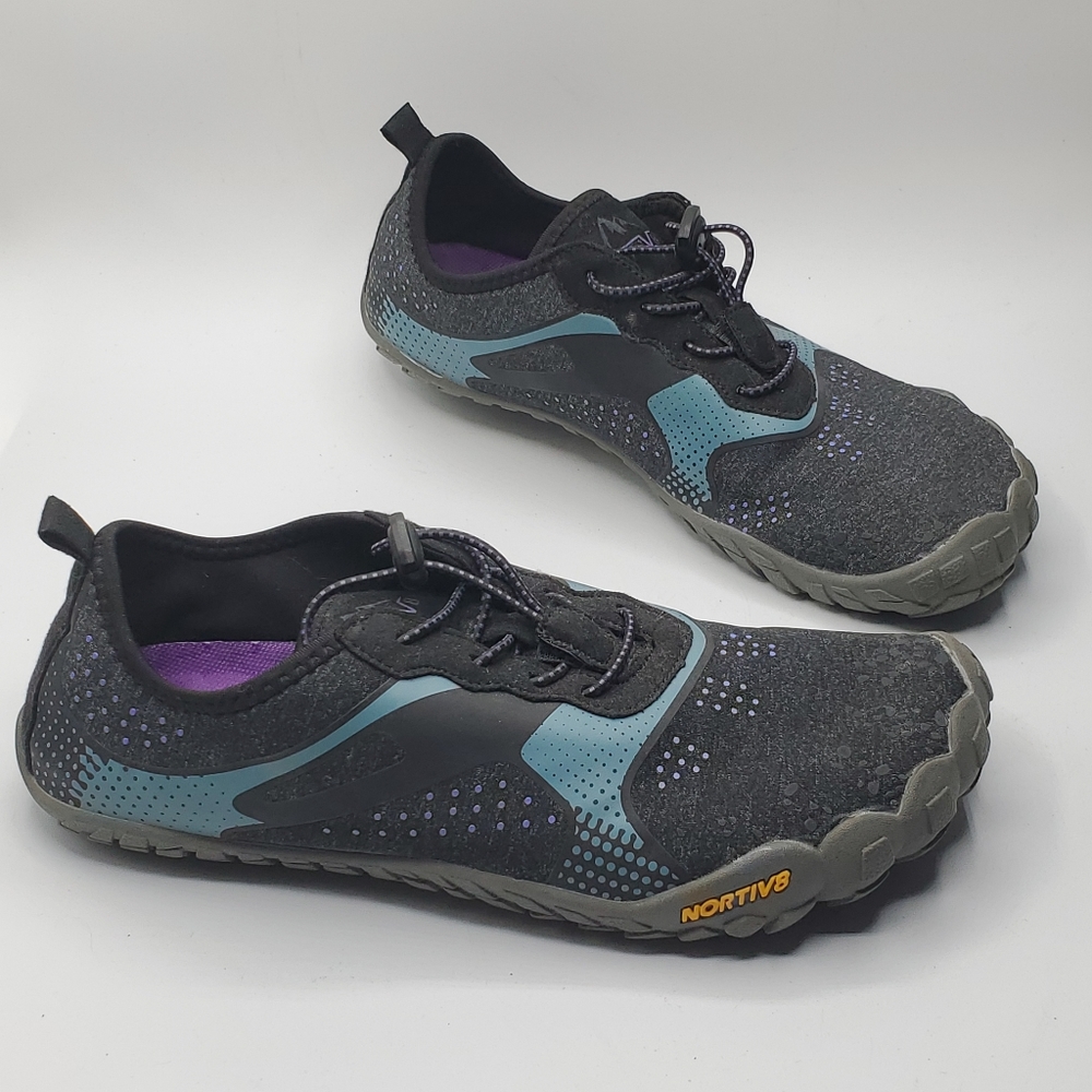 NORTIV8 Women’s Black & Teal Lightweight Athletic Sneakers - Picture 12 of 14
